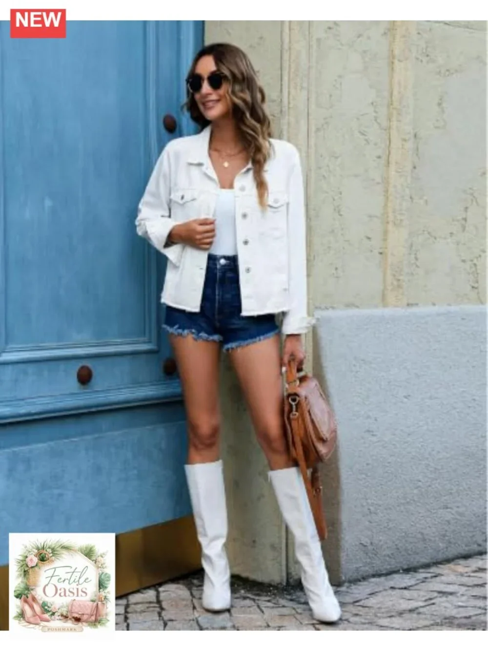 Distressed Denim Jacket for Women, Vintage Trucker Jean Jacket, Button Up